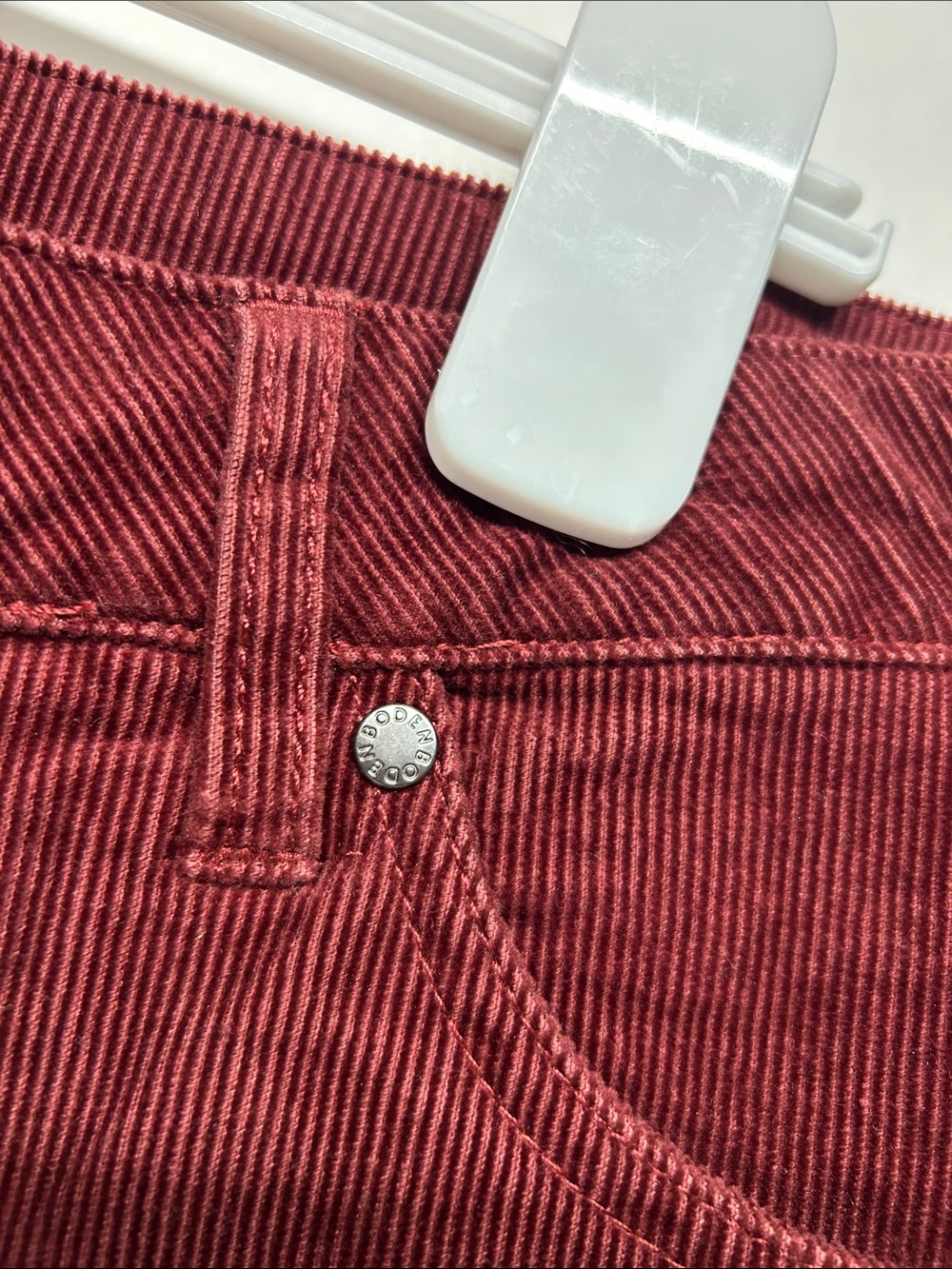 Boden Burgundy Corduroy Pants size 14 wide leg NWT - Picture 4 of 5
